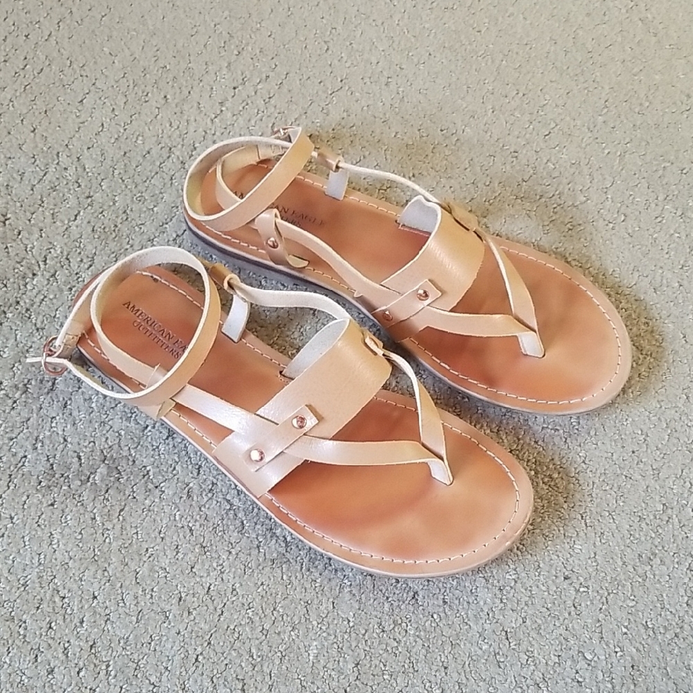 American Eagle Tan Strappy Sandals